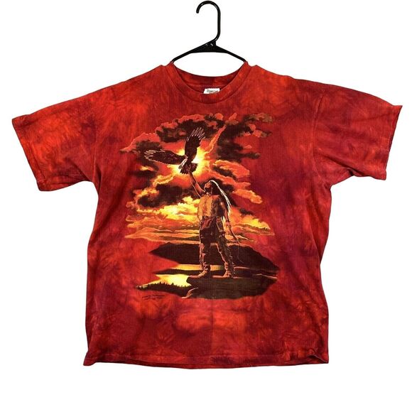 Other - Vintage 1996 Tennessee River Gold Native American Eagle Graphics Single Stitch